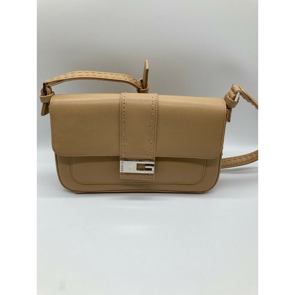 Guess Tan Stitched Silver Hardware Shoulder purse - Picture 1 of 6